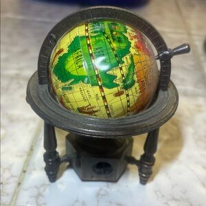 Vintage Miniature Globe, Pencil Sharpener, Desk Accessory
